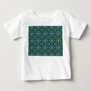 ダイヤストライプのモンド – ティール(緑がかった色) ベビーTシャツ