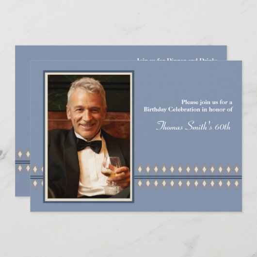 ダイヤダンディモンド-誕生日パーティーの招待 招待状 (正面/裏面)