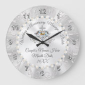 ダイヤパーソナライズされたズ結婚時計 ラージ壁時計 (正面)