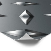 ダイヤパーソナライズされたモンドプレート鋼 ポスター (角)