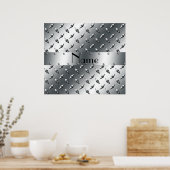 ダイヤパーソナライズされたモンドプレート鋼 ポスター (キッチン)