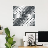 ダイヤパーソナライズされたモンドプレート鋼 ポスター (ホームオフィス)