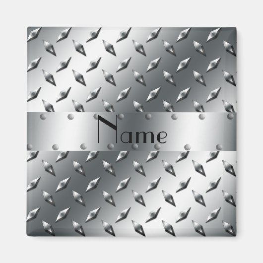 ダイヤパーソナライズされたモンドプレート鋼 マグネット (正面)