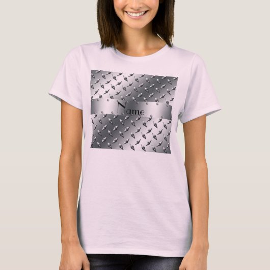 ダイヤパーソナライズされたモンドプレート鋼 Tシャツ (正面)