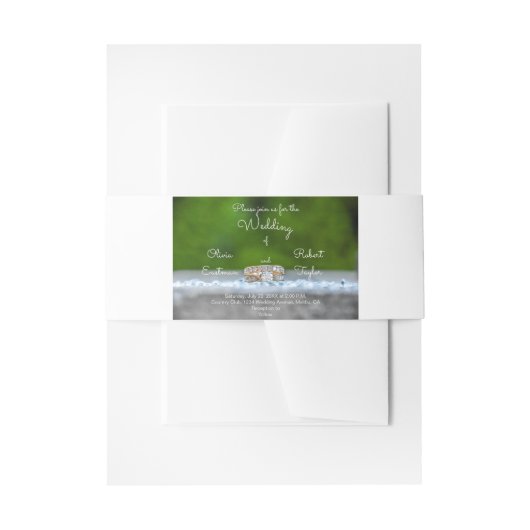 ダイヤパーソナライズされたモンド婚約環 招待状ベリーバンド (正面例)