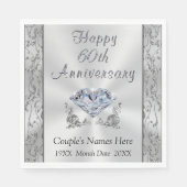 ダイヤパーソナライズされたモンド記念日ナプキンス素晴らし、 スタンダードランチョンナプキン (正面)