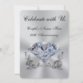 ダイヤパーソナライズされたモンド記念日招待状 招待状 (正面)