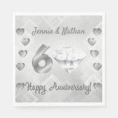 ダイヤパーソナライズされたモンド記念日紙ナプキンス スタンダードランチョンナプキン (正面)