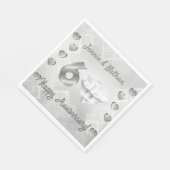 ダイヤパーソナライズされたモンド記念日紙ナプキンス スタンダードランチョンナプキン (角)
