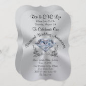 ダイヤパーソナライズされたモンド60周年記念招待状 招待状 (正面/裏面)