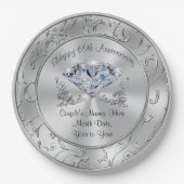 ダイヤパーソナライズされたモンド60周年記念紙プレート ペーパープレート (正面)