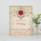 ダイヤパーソナライズされたンドリング及びレッドローズ招待状 (スタンド正面)