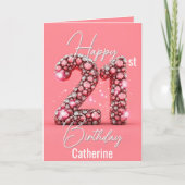 ダイヤファンシーきらめくモンド入り21歳の誕生日 カード (正面)