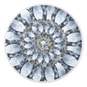 ダイヤフェイクモンドと黒の幾何学的パターン2 セラミックノブ (正面)