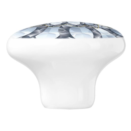 ダイヤフェイクモンドと黒の幾何学的パターン2 セラミックノブ (側面)