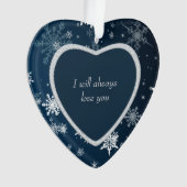 ダイヤフェイクモンドハートスノーフレークが私と結婚してくれるだろう オーナメント (正面)