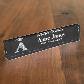 ダイヤフェイクモンド机用ネームプレート デスクネームプレート (側面)