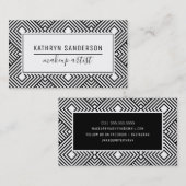 ダイヤモダンミニマルンドパターンシンプル白黒 名刺 (正面/裏面)