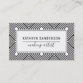 ダイヤモダンミニマルンドパターンシンプル白黒 名刺 (正面)