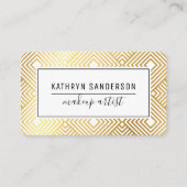ダイヤモダンミニマルン型シンプル金ゴールド箔 名刺 (正面)