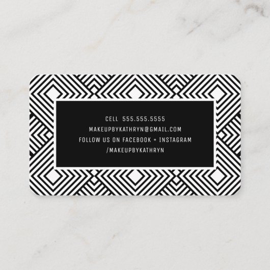 ダイヤモダンミニマルン型シンプル金ゴールド箔 名刺 (裏面)