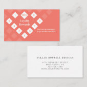 ダイヤモダンモンドハートロイヤリティリワードコーラル 名刺 (正面/裏面)