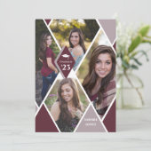 ダイヤモダンモンド写真コラージュ卒業パーティー 招待状 (スタンド正面)