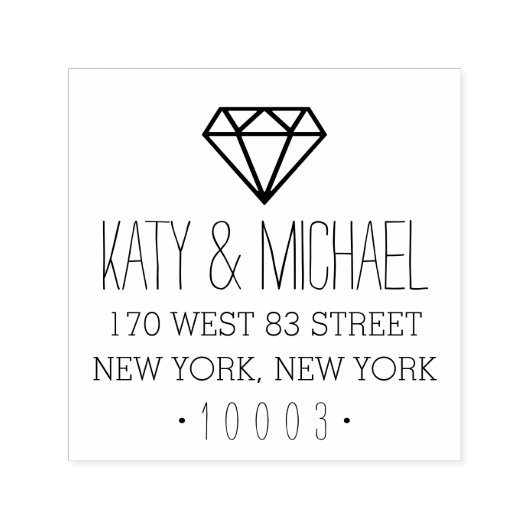 ダイヤモダンモンド差出人住所スタンプ セルフインキングスタンプ (デザイン)