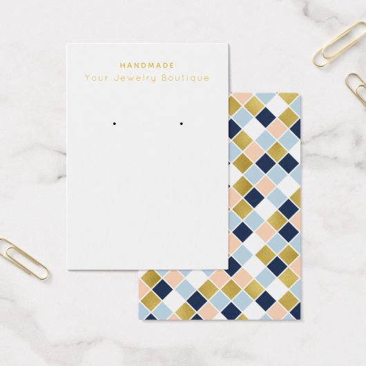 ダイヤモダンモンド正方形イヤリング表示カード (オフィス)