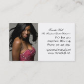 ダイヤモンドおよびピンクのシマウマのページェントの名刺 名刺 (裏面)