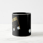 ダイヤモンドおよび金ゴールドの音符のマグのデザイン ツートーンマグカップ (中央)