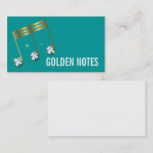 ダイヤモンドおよび金ゴールドの音符の名刺 名刺 (正面/裏面)