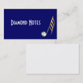 ダイヤモンドおよび金ゴールドの音符の名刺 名刺 (正面/裏面)