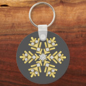 ダイヤモンドかわいらしスノーフレークスケッチ キーホルダー (正面)