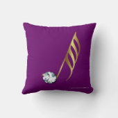 ダイヤモンドが付いている金属金ゴールド音楽ノートの枕 クッション (裏面)