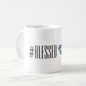 ダイヤモンドが付いている#BLESSEDのマグ コーヒーマグカップ (正面左)