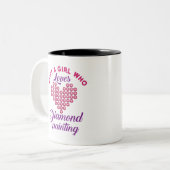 ダイヤモンドが大好きな女の子絵画だけ ツートーンマグカップ (正面左)