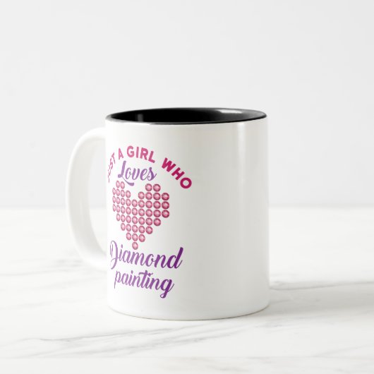 ダイヤモンドが大好きな女の子絵画だけ ツートーンマグカップ (正面左)