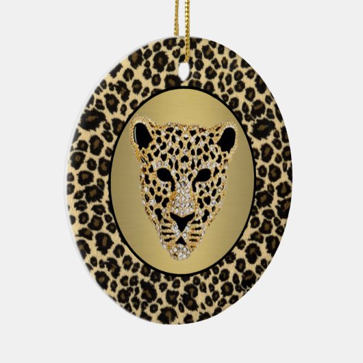 ダイヤモンドが散りばめられたジャガー セラミックオーナメント (右)