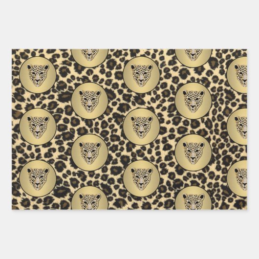 ダイヤモンドが散りばめられたジャガー ラッピングペーパーシート (正面)