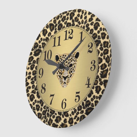 ダイヤモンドが散りばめられたジャガー ラージ壁時計 (傾斜)