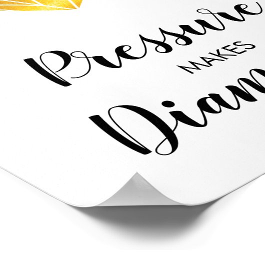 ダイヤモンドが金フェイク箔にインスピレーション ポスター (角)