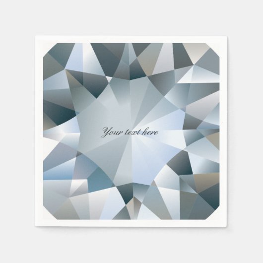 ダイヤモンドきらきら光るジュエリーエレガントジュエルパーティー スタンダードカクテルナプキン (正面)