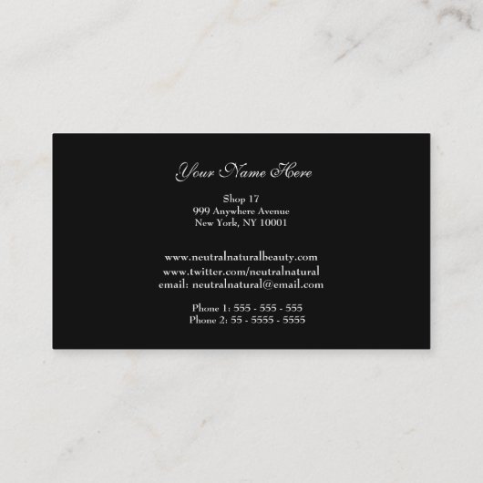 ダイヤモンドきらきら光るジュエルジュエリーストア名刺 名刺 (裏面)