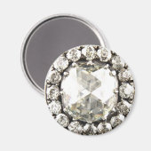 ダイヤモンドきらきら光るラインストーンヴィンテージ衣装ジュエリー マグネット (正面/裏面)