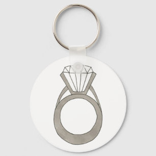 ダイヤモンドきらきら光るリングや輪ジュエリー結婚ブライドのキーチェーン キーホルダー