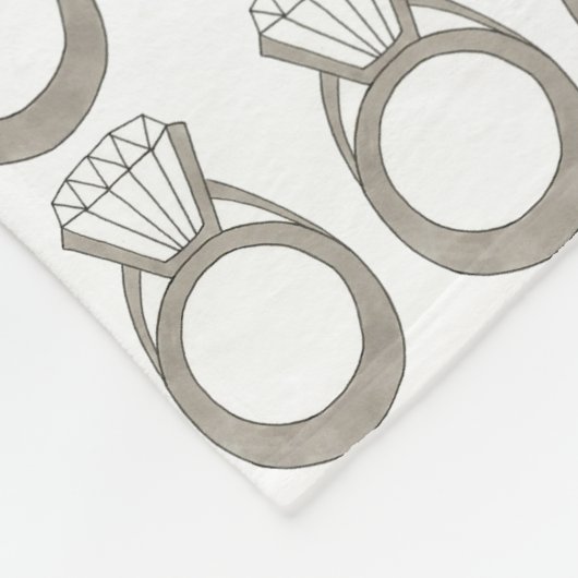 ダイヤモンドきらきら光るリングや輪ジュエリー結婚ブライドブライダル フリースブランケット (角)