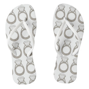 ダイヤモンドきらきら光るリングや輪結婚婚約の花嫁 ビーチサンダル