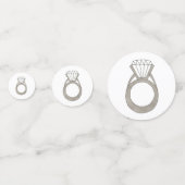 ダイヤモンドきらきら光るリングや輪結婚婚約ファッショニスタ コンフェッティ (正面)