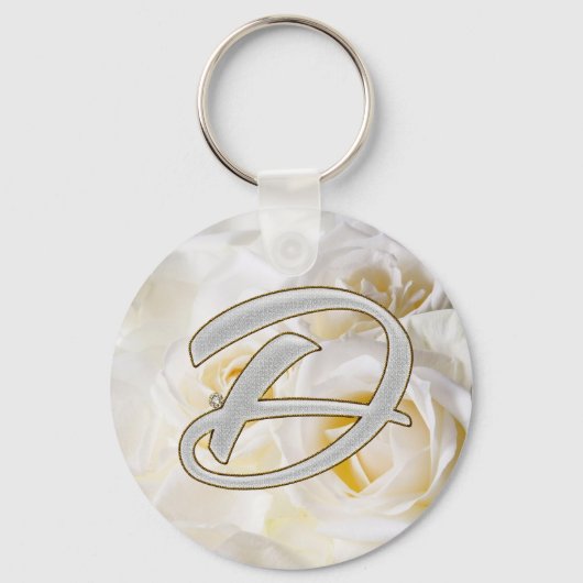 ダイヤモンドきらきら光るD キーホルダー (正面)